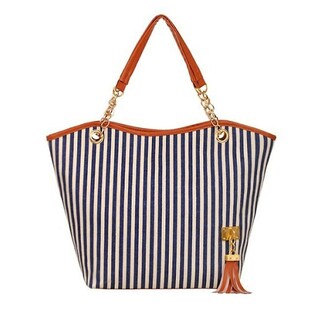 Foto 3 | Foto 3 | Bolso De Mano Huoguo De Lona Con Borlas A Rayas Para Mujer Y Niña - Venta Internacional.