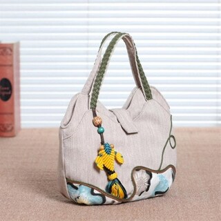 Foto 2 | Foto 2 | Bolso Huoguo Appliques Lienzo Con Estampado Floral Para Mujer - Venta Internacional.