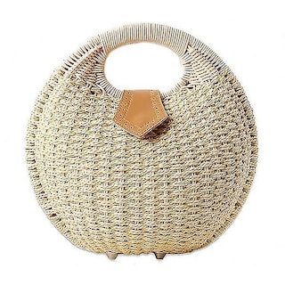 Foto 1 | Foto 1 | Bolso De Mano Huoguo Para Mujer Nido Verano Playa Ratán Paja Marrón Claro - Venta Internacional.