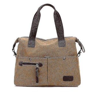 Foto 1 | Foto 1 | Bolso De Hombro Huoguo De Lona Para Mujer Color Caqui 40 X 32 X 16 Cm - Venta Internacional.