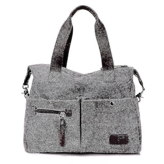 Foto 2 | Foto 2 | Bolso De Hombro Huoguo De Lona Para Mujer Color Caqui 40 X 32 X 16 Cm - Venta Internacional.