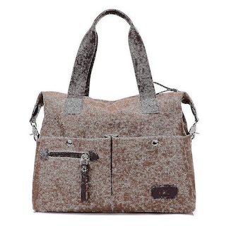 Foto 4 | Foto 4 | Bolso De Hombro Huoguo De Lona Para Mujer Color Caqui 40 X 32 X 16 Cm - Venta Internacional.