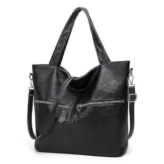 Foto 2 | Foto 2 | Bolso De Mano Huoguo De Piel Sintética Negra De Alta Calidad Para Mujer - Venta Internacional.