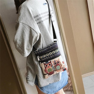 Foto 2 | Foto 2 | Bolso De Hombro Huoguo Para Mujer De Lona Dibujos Animados Estilo Moderno - Venta Internacional.