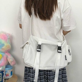 Foto 1 | Foto 1 | Bolso De Mano Huoguo Canvas Work Messenger Blanco 32 X 21 X 14 Cm Para Mujer - Venta Internacional.