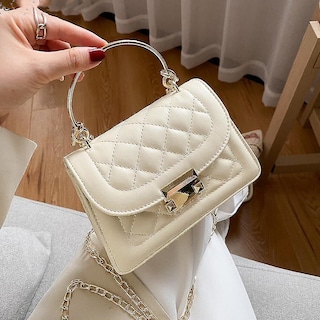 Foto 2 | Foto 2 | Bolso De Mano Huoguo  Diseño De Celosía  Bandolera  Asa Circular  Piel Sintética - Venta Internacional.