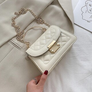 Foto 3 | Foto 3 | Bolso De Mano Huoguo  Diseño De Celosía  Bandolera  Asa Circular  Piel Sintética - Venta Internacional.