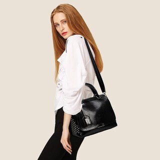 Foto 1 | Foto 1 | Bandolera Huoguo  A La Moda  Para Mujer  Con Remaches Lisos  Color Negro  Poliuretano - Venta Internacional.
