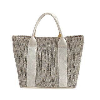 Foto 1 | Foto 1 | Bolso De Mano Huoguo Tejido En Paja Color En Contraste Casual Para Mujer - Venta Internacional.