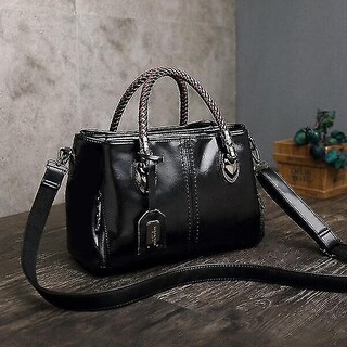 Foto 1 | Foto 1 | Bolso Huoguo Asa Tejida Piel Gran Capacidad Negro - Venta Internacional.