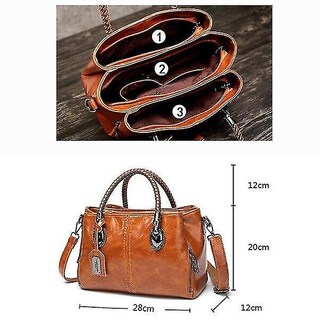 Foto 2 | Foto 2 | Bolso Huoguo Asa Tejida Piel Gran Capacidad Negro - Venta Internacional.