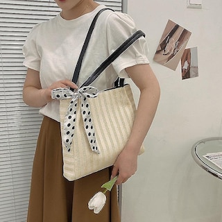 Foto 2 | Foto 2 | Bolso De Mano Huoguo Bufanda De Seda Tejida Paja Gran Capacidad Para Mujer - Venta Internacional.