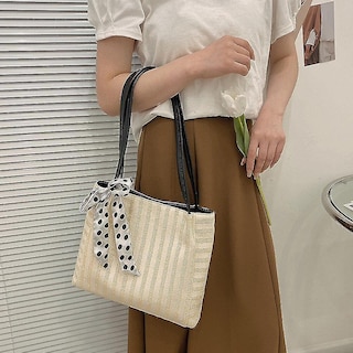 Foto 3 | Foto 3 | Bolso De Mano Huoguo Bufanda De Seda Tejida Paja Gran Capacidad Para Mujer - Venta Internacional.