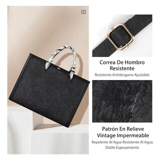 Foto 3 | Foto 3 | Bolsa De Cuero Para Laptop Mujer Eo Safe Imports Esi-21283 Negro