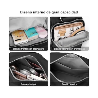 Foto 3 | Foto 3 | Bolsa Bandolera Mujer Moda Dama Crossbody Gran Capacidad Eo Safe Imports Esi-21291 Negro