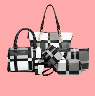 Foto 2 | Foto 2 | Set De 6 Bolsas  Lab.g Mujer Cartera Cosmetiquera Monedero Negro