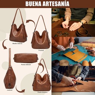 Foto 3 | Foto 3 | Set 2 Bolsas De Mano Bandolera Hombro Para Mujer + Cartera Eo Safe Imports Esi-21348 Marron