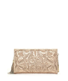 Foto 2 | Foto 2 | Bolso Clutch A Ángelozano Modelo Valentina Piel Grabada Tipo Cincelado Color Oro Rosado