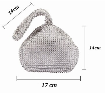 Foto 3 | Foto 3 | Bolsa de Mano con Cristales Brillantes Funbu Plata