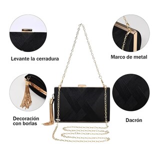 Foto 5 | Foto 5 | Bolso De Noche Embrague Para Mujer Belug, Negro