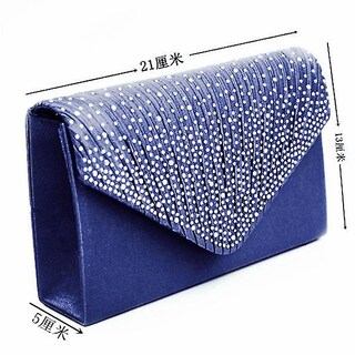 Foto 1 | Foto 1 | Bolso De Mano Huoguo Satin Diamante Para Mujer Azul Marino 21x13x5 Cm - Venta Internacional.