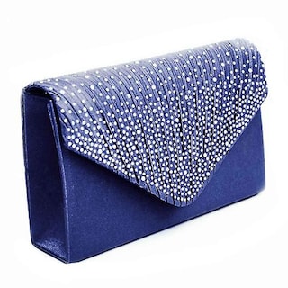 Foto 4 | Foto 4 | Bolso De Mano Huoguo Satin Diamante Para Mujer Azul Marino 21x13x5 Cm - Venta Internacional.