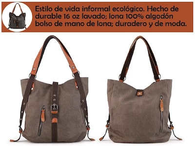 Foto 2 | Foto 2 | Bolso para Mujer de Lona Impermeable color Chocolate