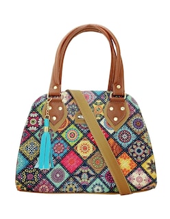 Foto 2 | Foto 2 | Bolsa Artesanal de Cuero Vegano y Yute Natural Multicolor