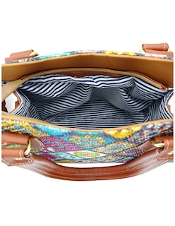 Foto 3 | Foto 3 | Bolsa Artesanal de Cuero Vegano y Yute Natural Multicolor