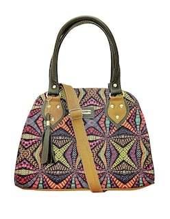 Foto 2 | Foto 2 | Bolsa Artesanal de Cuero Vegano y Yute Natural Multicolor