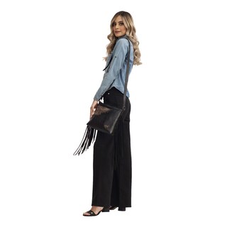Foto 3 | Foto 3 | Bolso Crossbody Catalina A Ángelozano Negro Piel Cincelada A Mano Y Piel Exótica