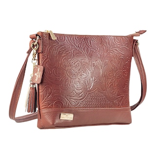 Foto 2 | Foto 2 | Bolso Crossbody A Ángelozano Modelo Jazmín De Piel Grabada Tipo Cincelado Color Café