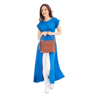 Foto 3 | Foto 3 | Bolso Crossbody A Ángelozano Modelo Jazmín De Piel Grabada Tipo Cincelado Color Café