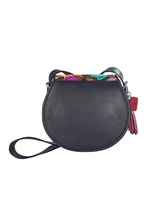 Foto 2 | Foto 2 | Bolso para Mujer A Ángelozano Piel con Telar Artesanal En La Solapa color Negro