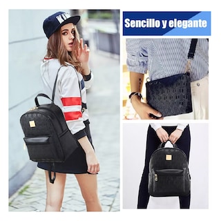 Foto 4 | Foto 4 | Set 4 Bolsas De Mujer Moda Dama Mochila Cosmetiquera Correa Negro