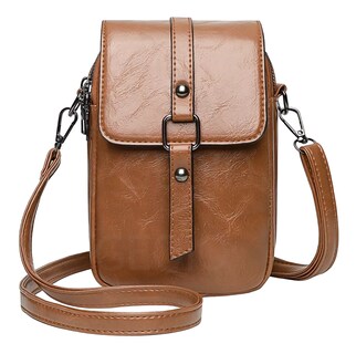 Foto 1 | Foto 1 | Bolso Para Mujer Cartera Bandolera De Moda Para Celular Marrón