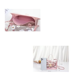 Foto 5 | Foto 5 | Bolsa De Hombro Transparente Tote Para Mujeres 2 En 1 Rosa