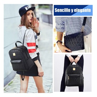 Foto 4 | Foto 4 | Set 4 Bolsas De Mujer Moda Dama Mochila Cosmetiquera Correa Negro