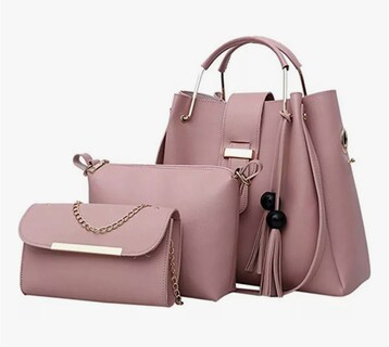Foto 1 | Foto 1 | Set 3 Bolsas Bandolera Mujer Cosmetiquera Cartera Crossbody Color Rosa