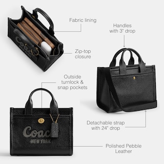 Foto 3 | Foto 3 | Bolso De Mano Coach Cargo 20 Bubble Leather B4/black - Venta Internacional.