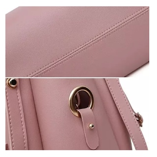 Foto 2 | Foto 2 | Set 3 Bolsas Mujer Lab.g Moda Dama Crossbody Cosmetiquera Correa Rosa