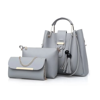 Foto 1 | Foto 1 | Set 3 Bolsas Cartera, Para Mujer Eo Safe Imports Esi-19069 Color Gris
