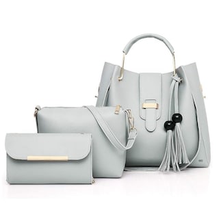 Foto 3 | Foto 3 | Set 3 Bolsas Cartera, Para Mujer Eo Safe Imports Esi-19069 Color Gris