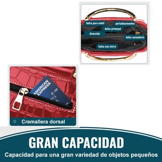 Foto 3 | Foto 3 | Bolsa Bandolera Lab.g Mujer Moda Cartera Crossbody Tote Hombro Rojo