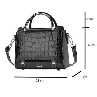 Foto 5 | Foto 5 | Bolsa Bandolera Lab.g Mujer Moda Cartera Crossbody Tote Hombro Negro