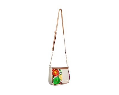 Foto 6 | Foto 6 | Bolso Crossbody A Ángelozano De Piel Vacuna Con Telar Artesanal, Color Hueso, Modelo Eva