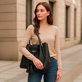 Foto 5 | Foto 5 | Conjunto De 3 Bolsos De Lujo Para Mujer, Gran Capacidad Color Negro