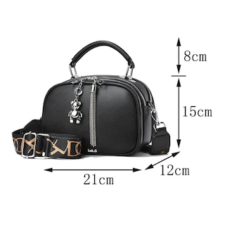 Foto 2 | Foto 2 | Bolso De Mujer De Varios Pisos Piel Lab.g, Negro