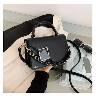 Foto 5 | Foto 5 | Bolsa De Hombro Cuero Pu Crossbody Versátil Moda Cadena Lab.g, Negro