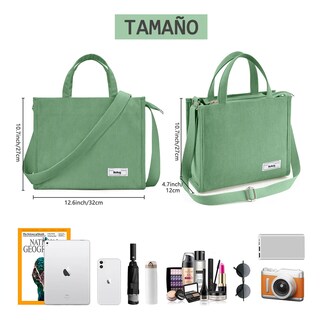 Foto 2 | Foto 2 | Bolso Belug De Moda Cercanías Para Mujer Bolso De Pana Casual Verde